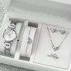 Universal Casual Alloy Case Round Dial Quartz Watch With Steel Band And Ordinary Glass Mirror