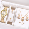Universal Casual Alloy Case Round Dial Quartz Watch With Steel Band And Ordinary Glass Mirror