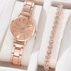 Universal Casual Alloy Case Round Dial Quartz Watch With Steel Band And Ordinary Glass Mirror