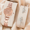 Universal Casual Alloy Case Round Dial Quartz Watch With Steel Band And Ordinary Glass Mirror