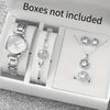 Universal Casual Alloy Case Round Dial Quartz Watch With Steel Band And Ordinary Glass Mirror