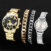 Universal Casual Alloy Case Round Dial Quartz Watch With Steel Band And Ordinary Glass Mirror