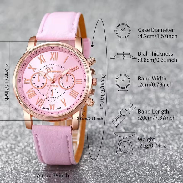 Universal Casual Fashion Belt Watch With Alloy Case Imitation Leather Strap And Stainless Steel Pin Buckle