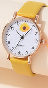 Universal Fashion Watch Set Alloy Case Canvas Strap Round Dial