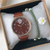 Universal Fashion Watch Set Alloy Case Canvas Strap Round Dial