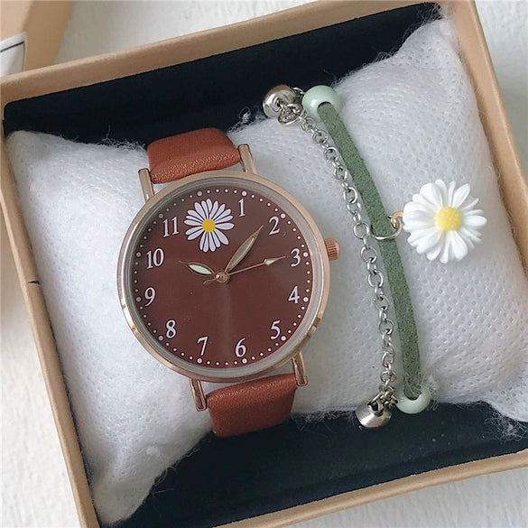 Universal Fashion Watch Set Alloy Case Canvas Strap Round Dial