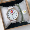 Universal Fashion Watch Set Alloy Case Canvas Strap Round Dial