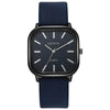 Universal Fashionable Square Quartz Watch With Pu Strap Stainless Steel Buckle And Alloy Material
