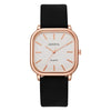Universal Fashionable Square Quartz Watch With Pu Strap Stainless Steel Buckle And Alloy Material