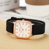 Universal Fashionable Square Quartz Watch With Pu Strap Stainless Steel Buckle And Alloy Material