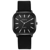 Universal Fashionable Square Quartz Watch With Pu Strap Stainless Steel Buckle And Alloy Material