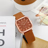 Universal Fashionable Square Quartz Watch With Pu Strap Stainless Steel Buckle And Alloy Material