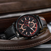 Universal Leisure Alloy Case Imitation Leather Strap Stainless Steel Buckle Round Dial Quartz Belt Watch