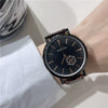 Universal Leisure Alloy Case Ordinary Glass Mirror Pointer Quartz Watch With Gear Belt