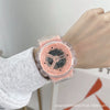 Universal Leisure Plastic And Silicone Transparent Strap Electronic Watch