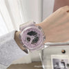 Universal Leisure Plastic And Silicone Transparent Strap Electronic Watch