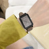 Universal Leisure Style Rectangular Quartz Watch For Junior High School Students Pu And Alloy Material