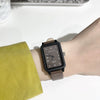 Universal Leisure Style Rectangular Quartz Watch For Junior High School Students Pu And Alloy Material