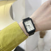 Universal Leisure Style Rectangular Quartz Watch For Junior High School Students Pu And Alloy Material