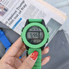 Universal Multifunctional Luminous Electronic Watch With Stainless Steel Buckle Silicone Strap Rubber Case And Plastic Mirror Round Dial