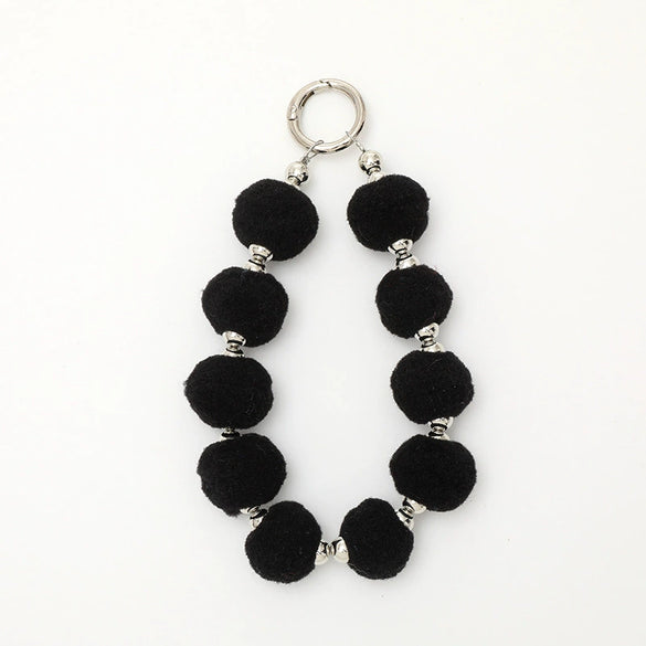 Universal Phone Case Lanyard Semihandmade With Plush Ball Bead Pendant