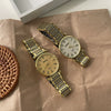Universal Retro Style Alloy Belt Quartz Watch With Roman Round Dial And Ordinary Glass Mirror