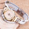 Universal Student Bracelet Watch Alloy Case Imitation Leather Strap Stainless Steel Buckle Round Dial Leisure Style