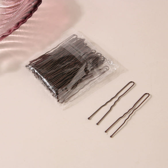 Ushaped Clip Metal Simple Geometric Baking Varnish Women's Hairpin For Updo Styling
