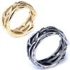 Ushaped Stainless Steel Tree Of Life Ring With Polished Gold Finish Vintage Botanical Jewelry For Unisex Wear
