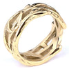 Ushaped Stainless Steel Tree Of Life Ring With Polished Gold Finish Vintage Botanical Jewelry For Unisex Wear