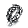 Ushaped Stainless Steel Tree Of Life Ring With Polished Gold Finish Vintage Botanical Jewelry For Unisex Wear