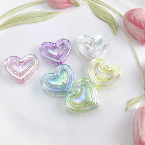 Uvplated Acrylic Photo Frame Love Stars Diy Handmade String Beads Mobile Phone Chain Pendant Jewelry Clothing Accessories