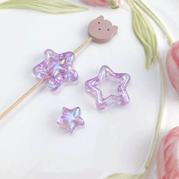 Uvplated Acrylic Photo Frame Love Stars Diy Handmade String Beads Mobile Phone Chain Pendant Jewelry Clothing Accessories