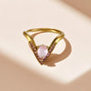 V Shaped Diamond 5A Zircon Adjustable Titanium Steel Ring With Electroplating Light Luxury And Geometric Style