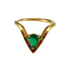 V Shaped Diamond 5A Zircon Adjustable Titanium Steel Ring With Electroplating Light Luxury And Geometric Style