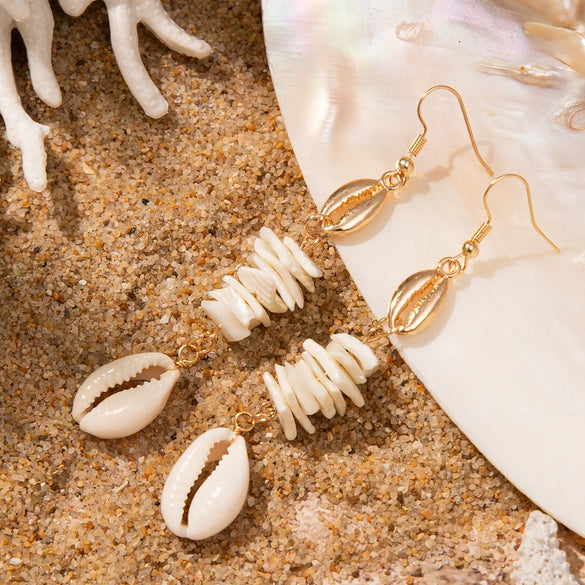 Vacation Beach Starfish Shell Shell Zinc Alloy Drop Earrings