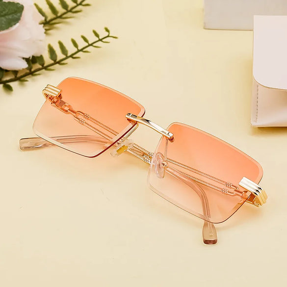 Vacation Classic Style Solid Color Pc Square Frameless Men'S Sunglasses