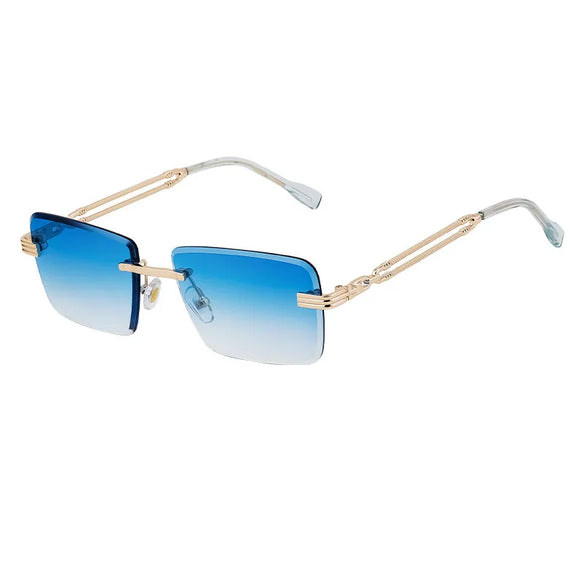 Vacation Classic Style Solid Color Pc Square Frameless Men'S Sunglasses