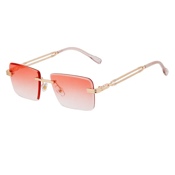 Vacation Classic Style Solid Color Pc Square Frameless Men'S Sunglasses