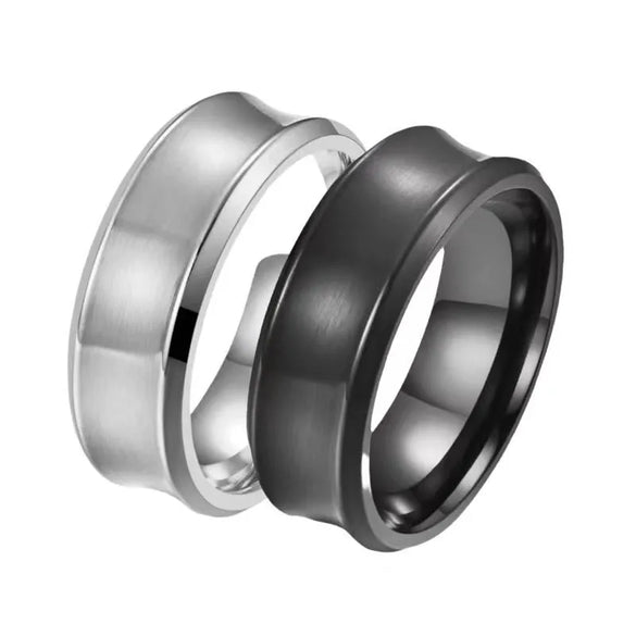 Vacation Classic Style Solid Color Titanium Steel Plating Men'S Rings Men Band Rings