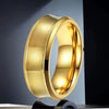 Vacation Classic Style Solid Color Titanium Steel Plating Men'S Rings Men Band Rings