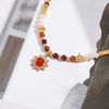 Vacation French Style Romantic Sun 18K Gold Plated Gem Natural Stone Freshwater Pearl Copper Wholesale Pendant Necklace