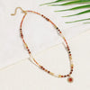 Vacation French Style Romantic Sun 18K Gold Plated Gem Natural Stone Freshwater Pearl Copper Wholesale Pendant Necklace