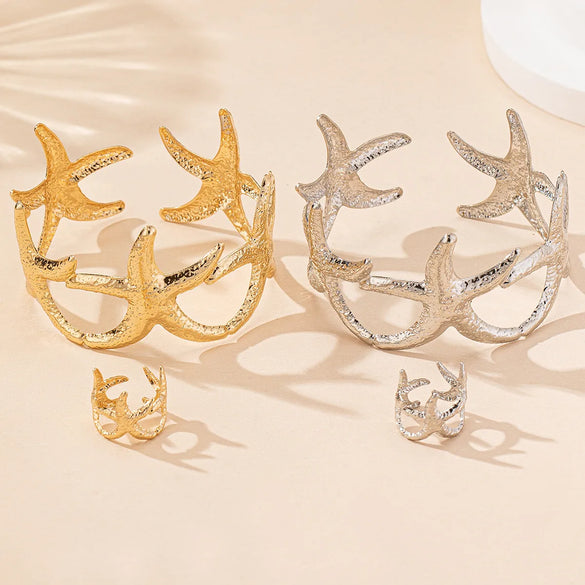 Vacation Marine Style Beach Starfish Ferroalloy Women'S Jewelry Set
