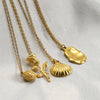 Vacation Modern Style Fruit Rose Shell Stainless Steel Plating 18k Gold Plated Pendant Necklace Long Necklace