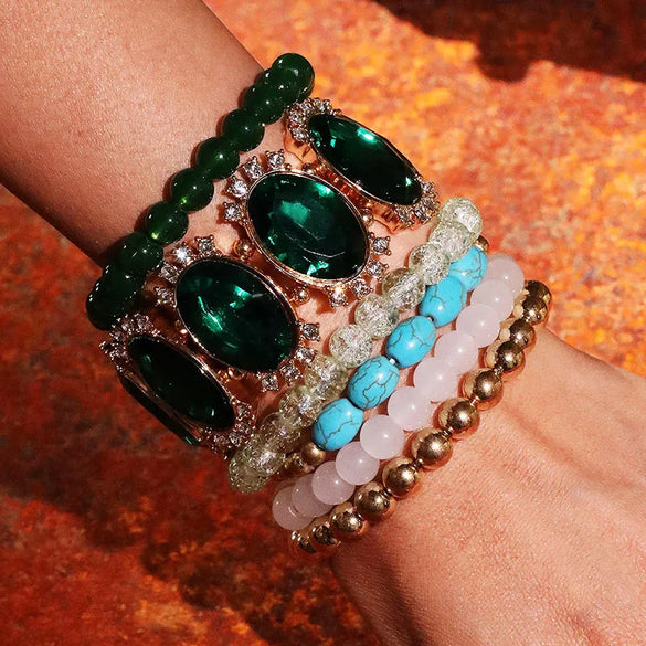 Vacation Simple Style Classic Style Oval ABS Imitation Pearl Alloy Wholesale Bracelets