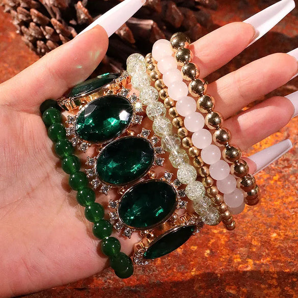 Vacation Simple Style Classic Style Oval ABS Imitation Pearl Alloy Wholesale Bracelets