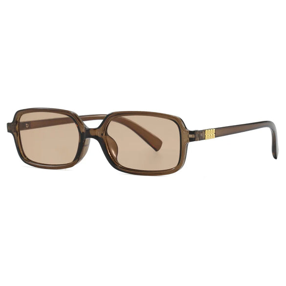 Vacation Simple Style Color Block Ac Square Full Frame Women'S Sunglasses