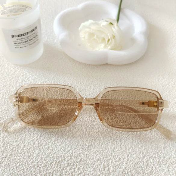 Vacation Simple Style Color Block Resin Square Full Frame Women'S Sunglasses