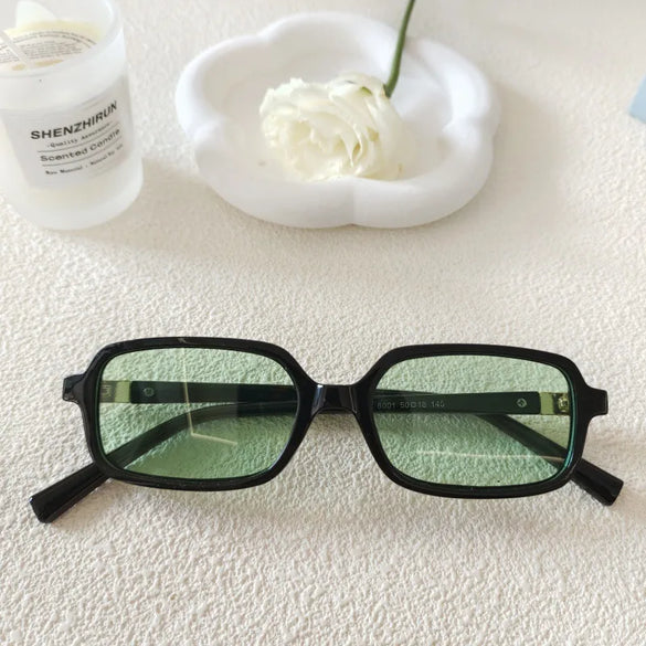 Vacation Simple Style Color Block Resin Square Full Frame Women'S Sunglasses